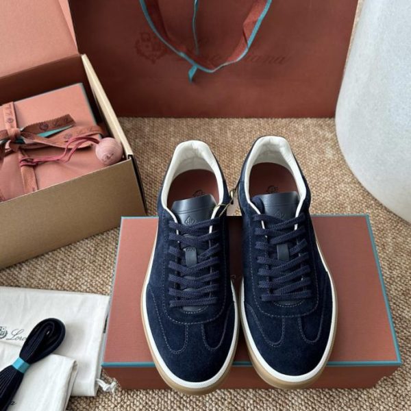 Nuove scarpe da allenamento Tennis Walk German di Loro Piana, blu scuro (E50BQH)