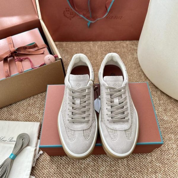 Nuove scarpe da allenamento Tennis Walk German di Loro Piana, colore grano chiaro (CZS3BL)