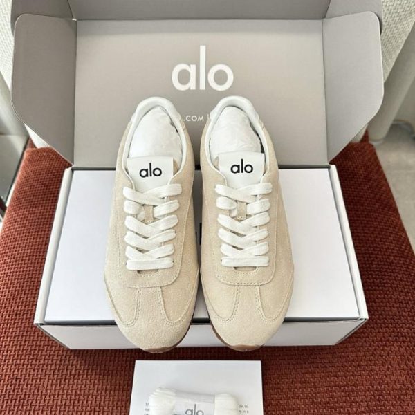ALO Sunset Sneaker 25ss Nuove scarpe da allenamento basse in pelle scamosciata, colore beige (Y13MN7)