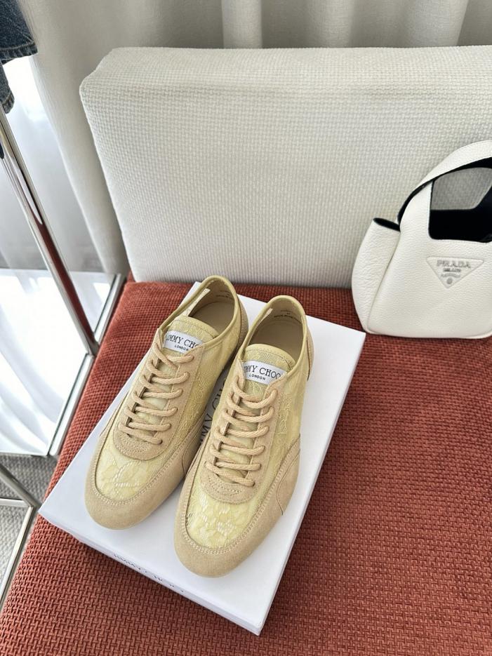repliche,replica,perfette,siti di,affidabili,migliori siti,dove comprare,1:1,scarpe da ginnastica Le nuove sneakers basse con lacci SUNNY di Jimmy Choo, color giallo mais (FF7GX1)