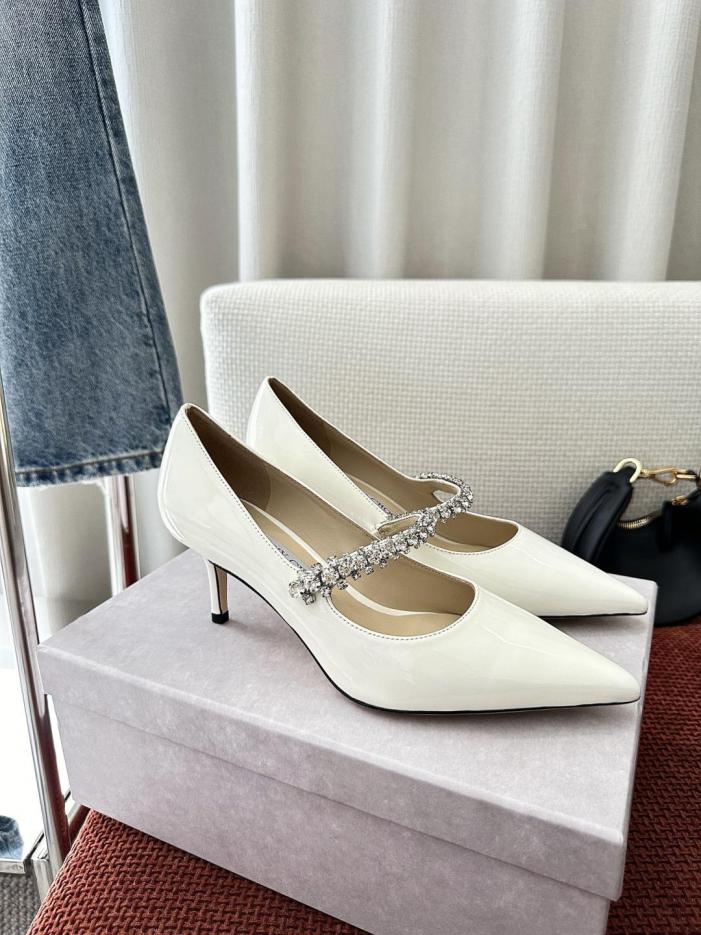 repliche,replica,perfette,siti di,affidabili,migliori siti,dove comprare,1:1,scarpe da ginnastica Décolleté Jimmy Choo in pelle verniciata con applicazioni di cristalli, bianche, 6,5 cm (LNQX7H)