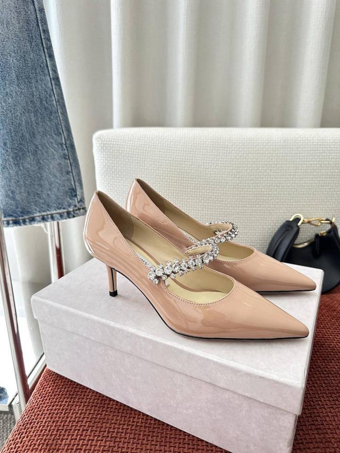 repliche,replica,perfette,siti di,affidabili,migliori siti,dove comprare,1:1,scarpe da ginnastica Décolleté Jimmy Choo in pelle verniciata con applicazioni di cristalli, rosa, 6,5 cm (KHXDS5)