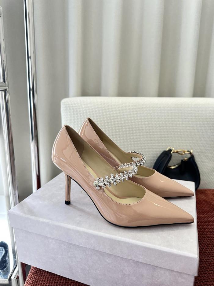 repliche,replica,perfette,siti di,affidabili,migliori siti,dove comprare,1:1,scarpe da ginnastica Décolleté Jimmy Choo in pelle verniciata con applicazioni di cristalli, rosa, 8,5 cm (J392M3)