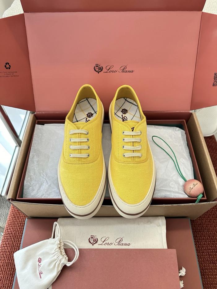 repliche,replica,perfette,siti di,affidabili,migliori siti,dove comprare,1:1,scarpe da ginnastica Le nuove sneakers Nantucket Walk di Loro Piana in giallo limone (85VKJW)