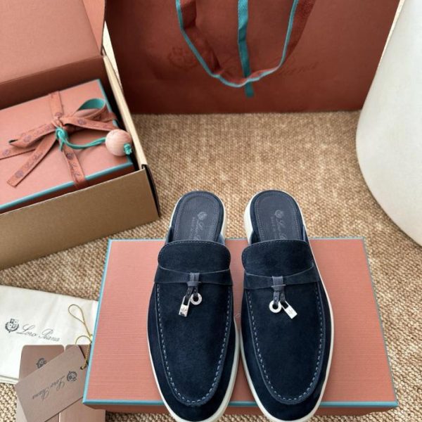 Sandali mocassino slip-on Loro Piana Classic Summer Charms Walk, blu scuro (7EEXN7)