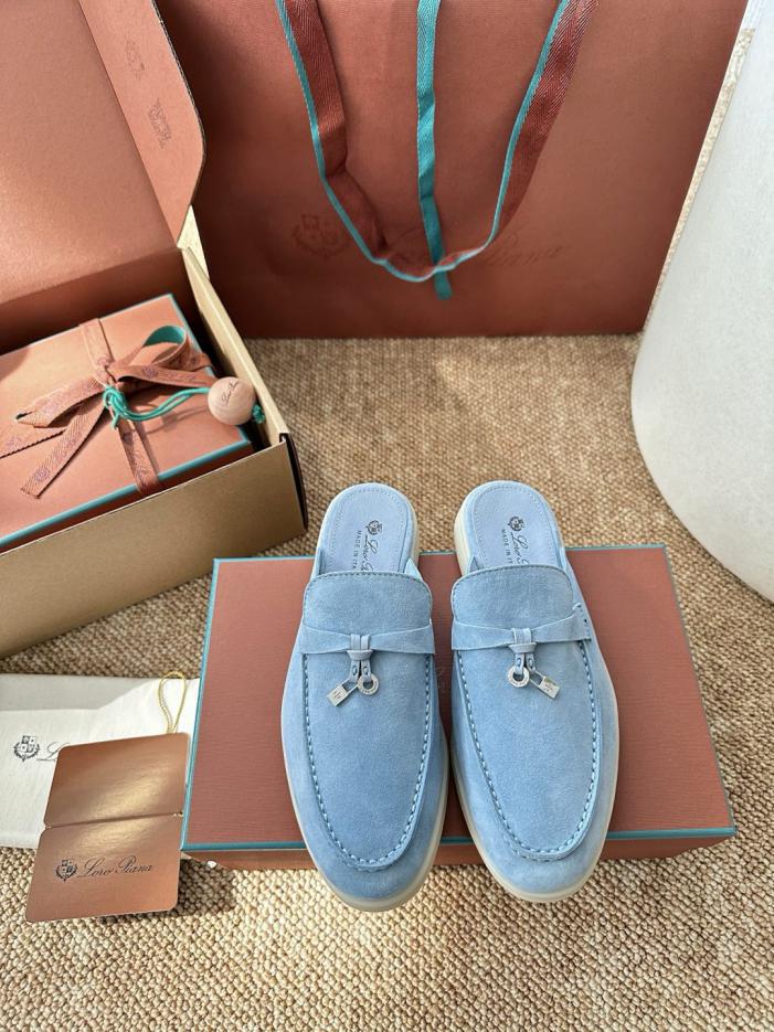 repliche,replica,perfette,siti di,affidabili,migliori siti,dove comprare,1:1,scarpe da ginnastica Sandali mocassino slip-on Loro Piana Classic Summer Charms Walk, azzurro chiaro (BX20XR)