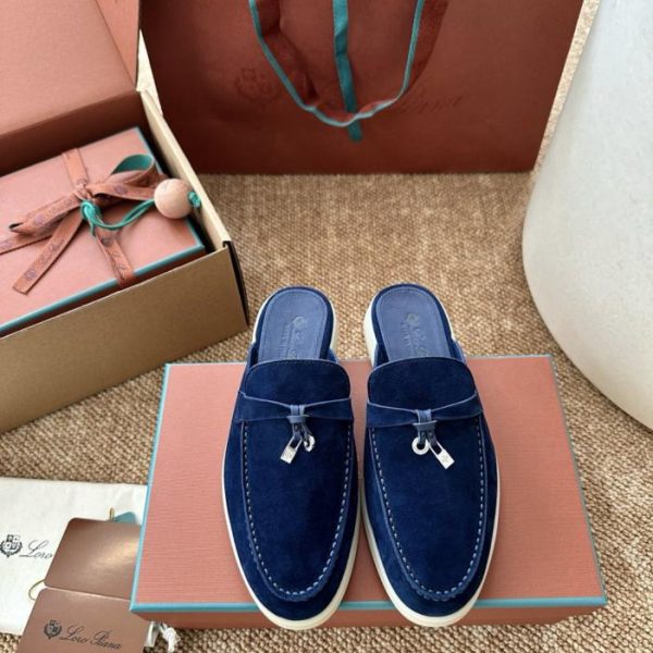 Sandali mocassino slip-on Loro Piana Classic Summer Charms Walk, blu scuro (N3NVKR)