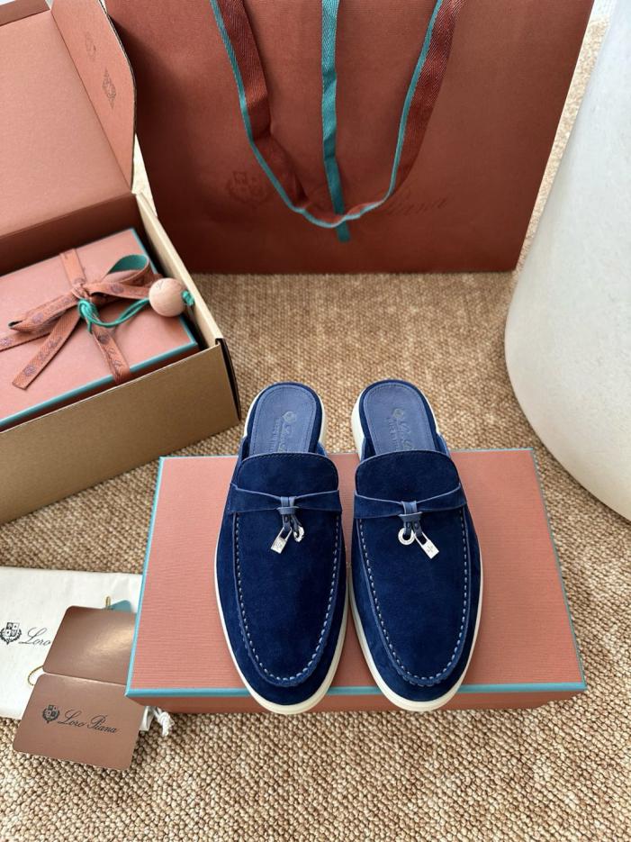 repliche,replica,perfette,siti di,affidabili,migliori siti,dove comprare,1:1,scarpe da ginnastica Sandali mocassino slip-on Loro Piana Classic Summer Charms Walk, blu scuro (N3NVKR)