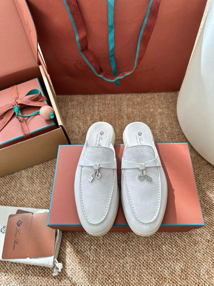 repliche,replica,perfette,siti di,affidabili,migliori siti,dove comprare,1:1,scarpe da ginnastica Sandali mocassino slip-on Loro Piana Classic Summer Charms Walk, grigi (A35QAL)