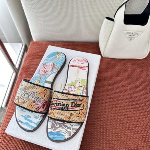 Sandali Dior Summer Dway City in edizione limitata ricamati - Conchiglie e stelle marine (RJCOHD)