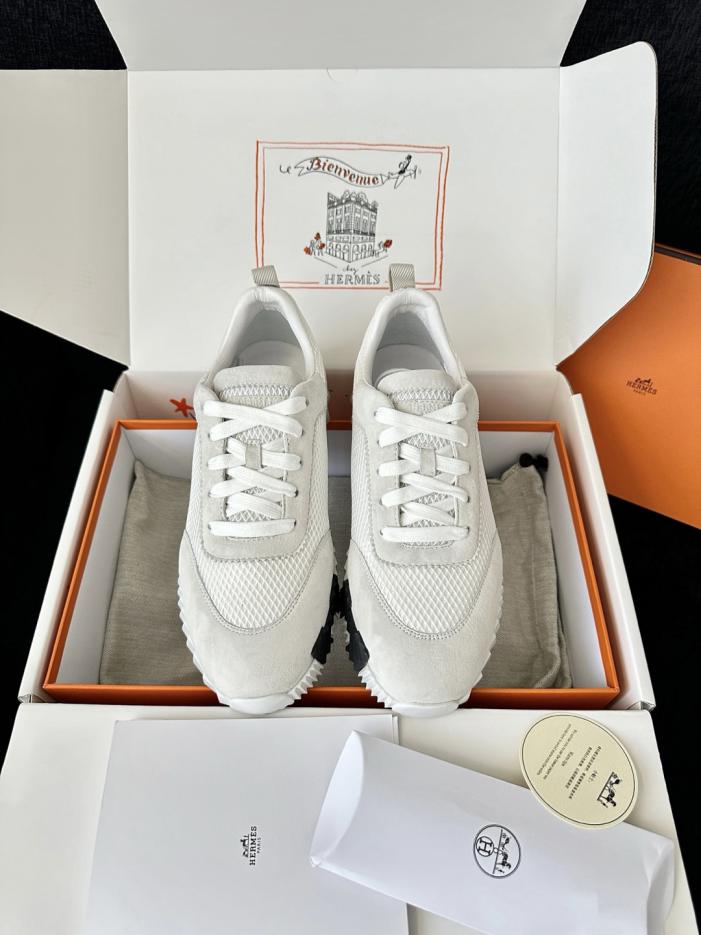 repliche,replica,perfette,siti di,affidabili,migliori siti,dove comprare,1:1,scarpe da ginnastica Le nuove sneakers Bouuncing di Hermes, in mesh bianco (Q77ZM2)