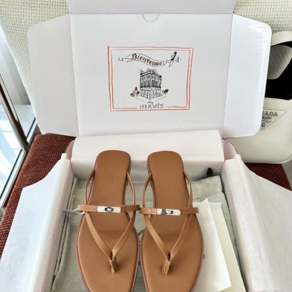 Infradito Hermes modello New Miss, marroni (UF2DYM)