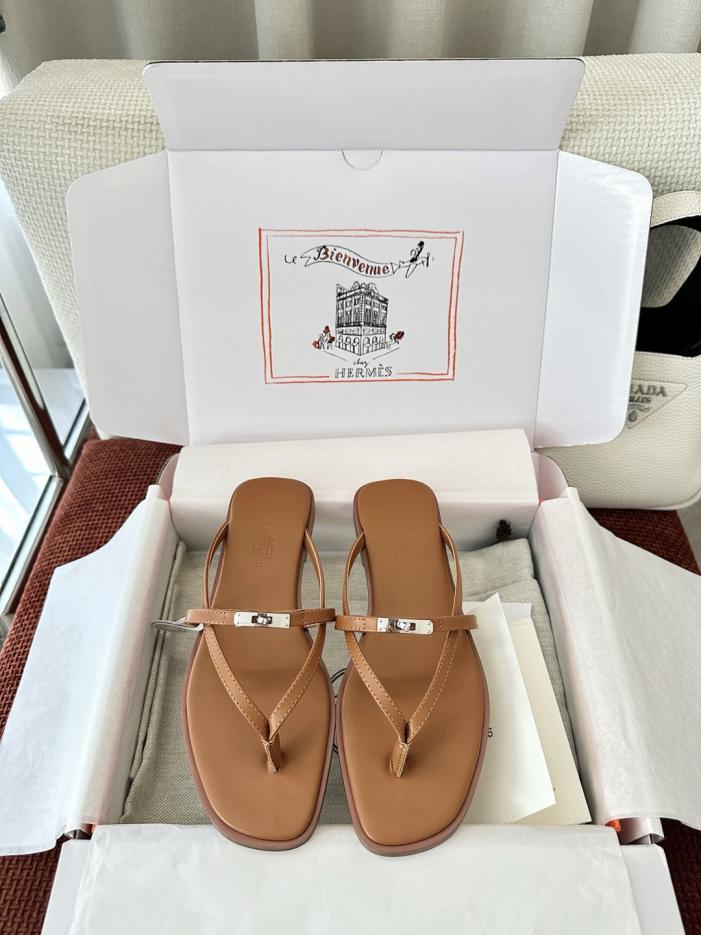 repliche,replica,perfette,siti di,affidabili,migliori siti,dove comprare,1:1,scarpe da ginnastica Infradito Hermes modello New Miss, marroni (UF2DYM)