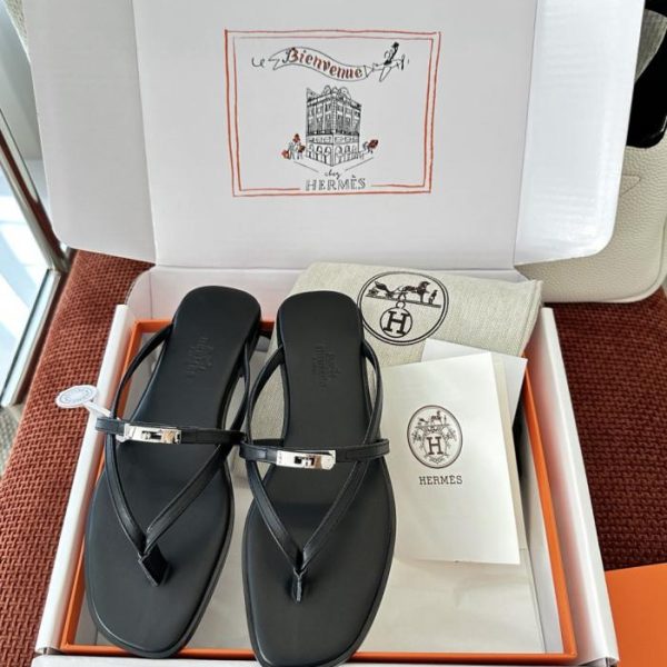 Sandali infradito Hermes New Miss, neri (QKOQ8V)