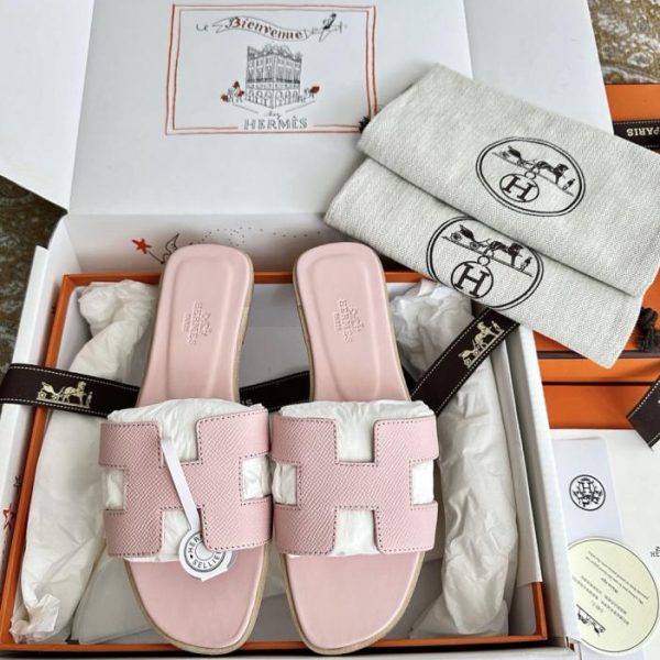 Borsa Hermes Oran Classic H-Trailers in pelle rosa con stampa palmata, tempestata di diamanti, collezione Primavera/Estate (GAHSTB)