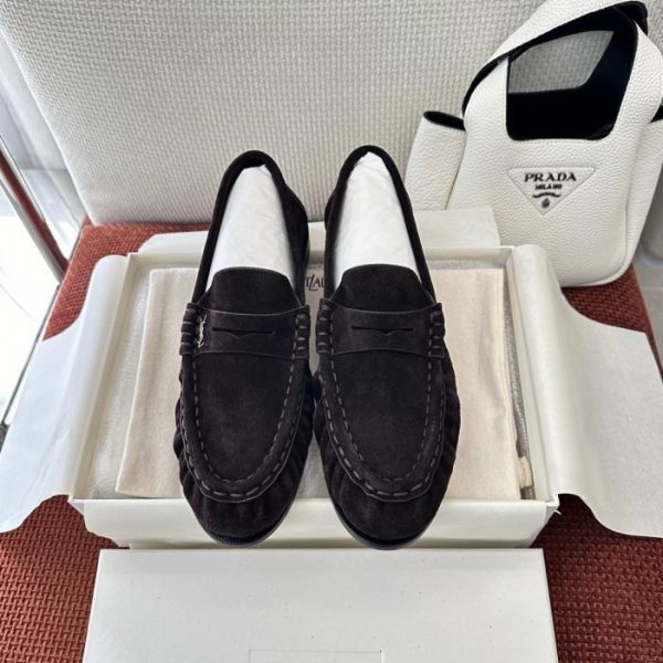 repliche,replica,perfette,siti di,affidabili,migliori siti,dove comprare,1:1,scarpe da ginnastica Saint Laurent Paris Nuovi mocassini LE LOAFER in morbida pelle, cioccolato fondente, in camoscio di vitello originale (9DNGEV)