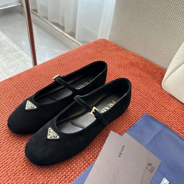 Ballerine Prada Primavera/Estate in pelle di agnello nera (CEV4GD)