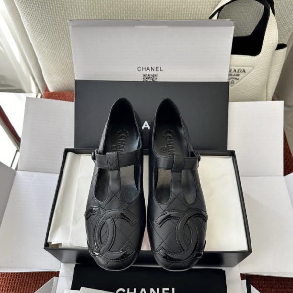 repliche,replica,perfette,siti di,affidabili,migliori siti,dove comprare,1:1,scarpe da ginnastica Ballerine Chanel vintage Cambon, nere, pelle di agnello originale (ECO7HY)