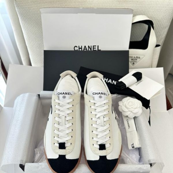 repliche,replica,perfette,siti di,affidabili,migliori siti,dove comprare,1:1,scarpe da ginnastica Scarpe da allenamento Chanel New Panda German, bianche, in vera pelle di vacchetta (2OCH13)