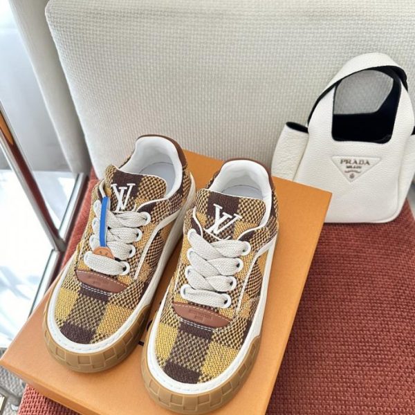 Sneakers LV serie TILTED, fantasia a scacchi gialli (0WCXBR)
