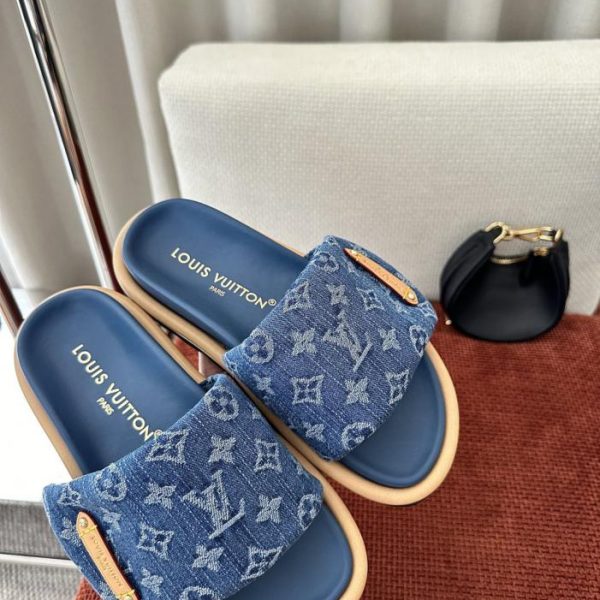 Pantofole LV Pillow Comfort con chiusura in velcro, colore blu denim (Y7SLLK)