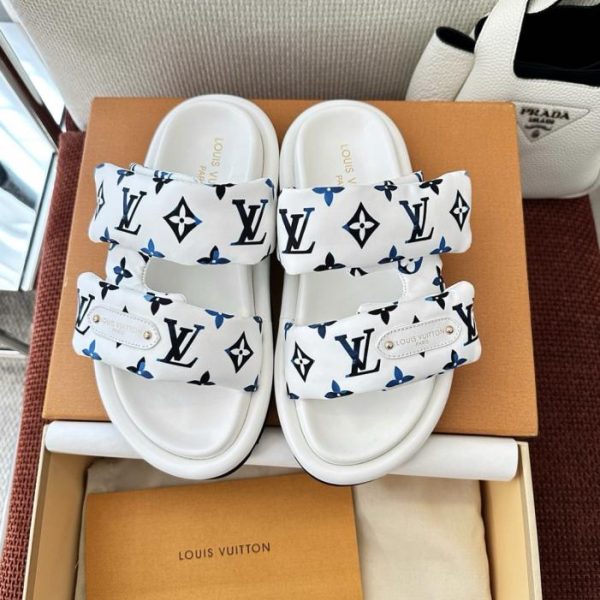 Pantofole LV POOL Pillow Comfort con chiusura in velcro, bianche (2g, MLB, BA)